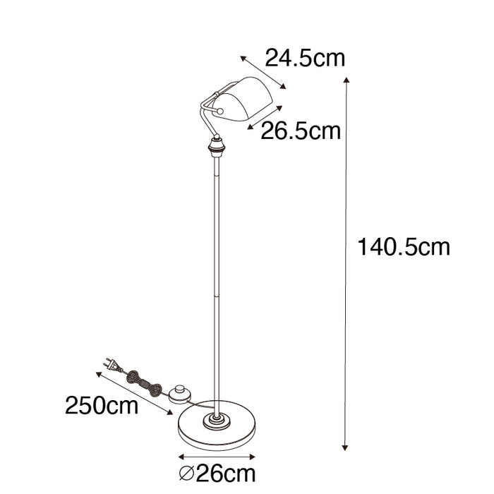 QAZQA Smart notaris vloerlamp brons met groen glas incl. Wifi A60 -