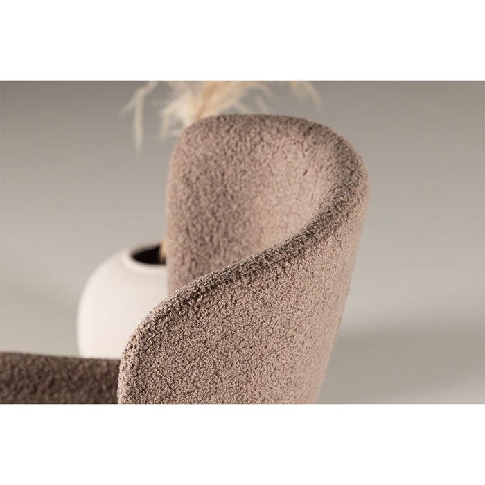 Hioshop Modesto eetkamerstoel teddy bruin.