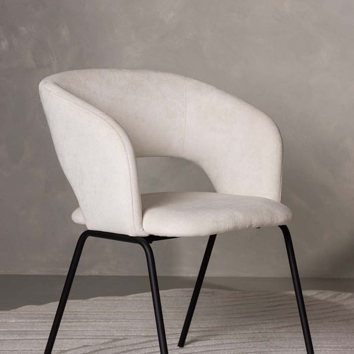 Hioshop Day eetkamerstoel met armleuningen offwhite.