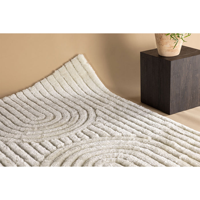 Hioshop Niklas vloerkleed 230x160cm wit.