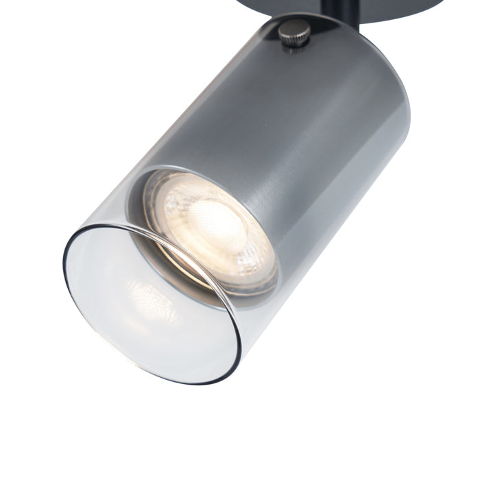 QAZQA Moderne plafondspot gunmetal met glas draai- en verstelbaar -
