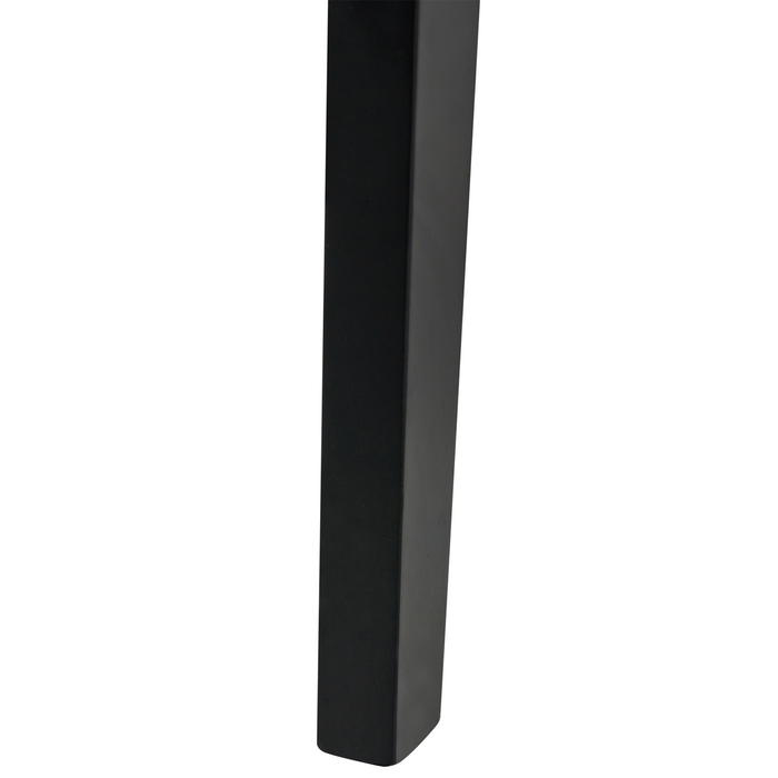 Beliani - ISLE - Eetkamerstoel set van 2 - Zwart|Beige - Rubberhout