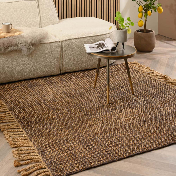 Boho&me Jute vloerkleed vierkant - Chunky bruin|naturel - 300x300 cm