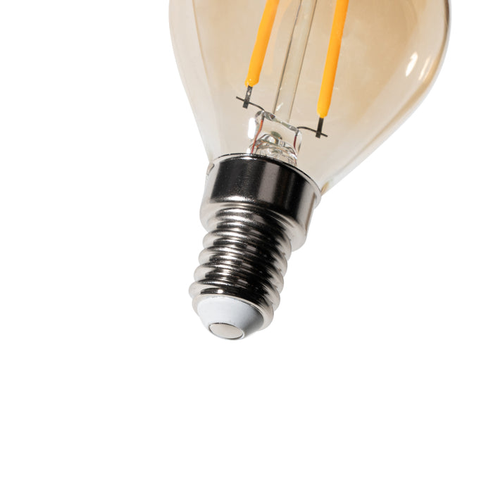 LUEDD E14 dimbare LED lamp P45 goud 3W 250 lm 2200K