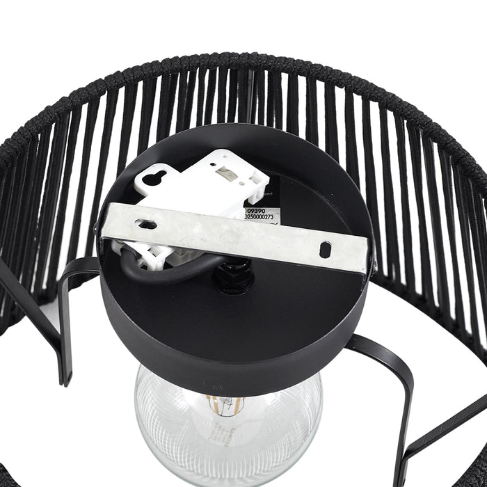 QAZQA Japandi buiten plafondlamp met zwart touw IP54 - Jayla