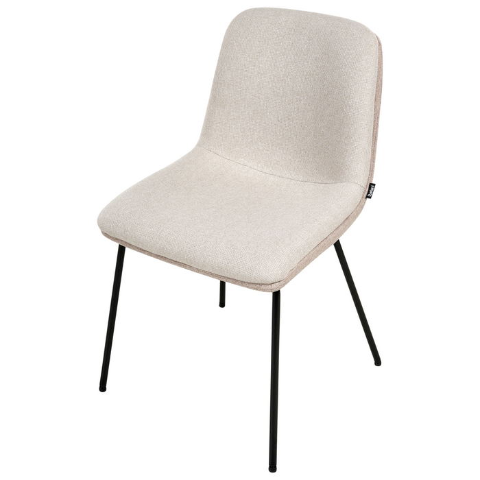 Beliani - LORIDA - Eetkamerstoel set van 2 - Beige - Stof