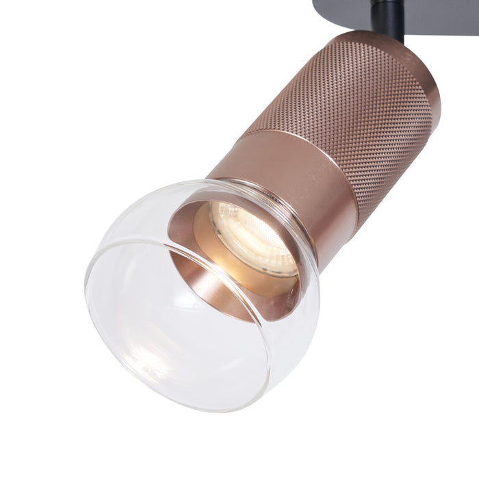 QAZQA Afgeronde plafondspot donker brons 3-lichts draai- en