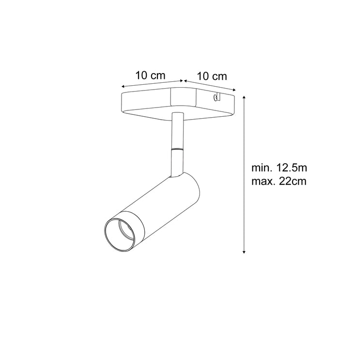 QAZQA Moderne plafondspot zwart rond GU10 35mm draai- en kantelbaar -