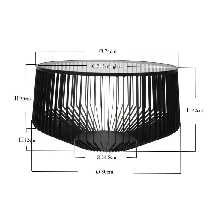 Salontafel Corinne Ø80cm zwart Kare Design