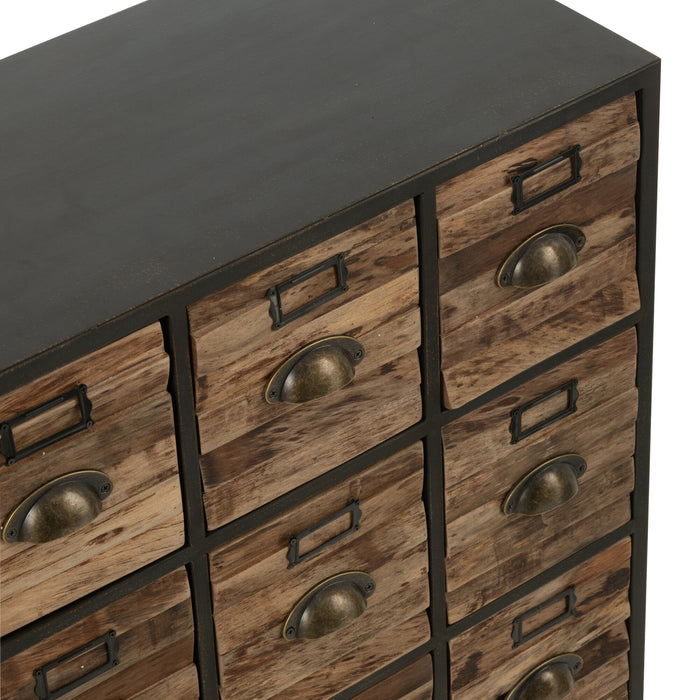 J-Line kast 16 Schuiven - hout|metaal - bruin