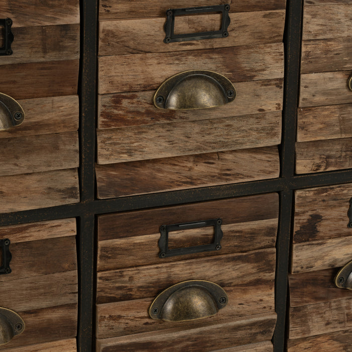 J-Line kast 16 Schuiven - hout|metaal - bruin