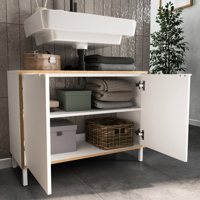 Germania Topeka Wit | Eiken Badmeubel Set Twee