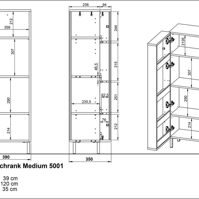 Germania Topeka Wit | Eiken Badmeubel Set Twee