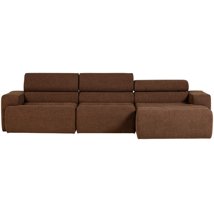 WOOOD Novi Chaise Longue Bank Rechts - Polyester - Mokka