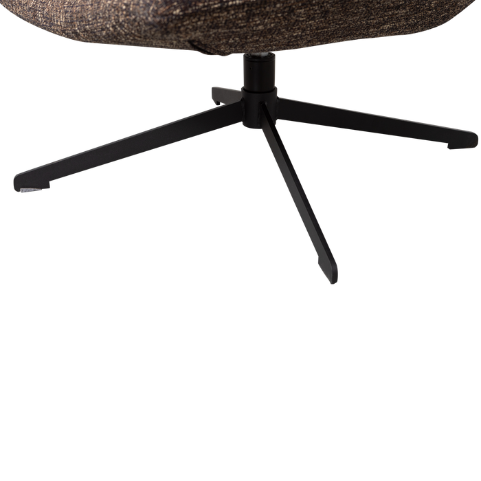 WOOOD Milaro Draaifauteuil - Polyester - Bruin Melange - 88x75x94