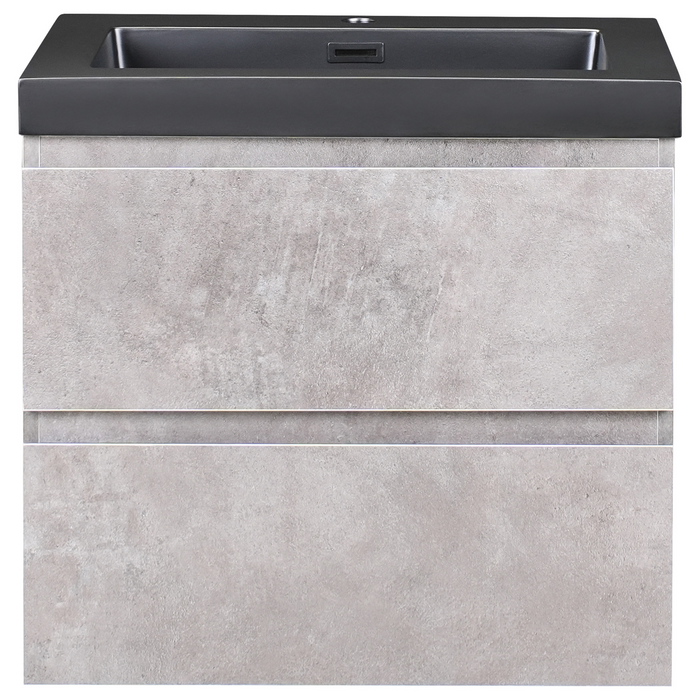 Beliani - CARDIEL - Wandgemonteerde wastafelkast - Grijs - MDF