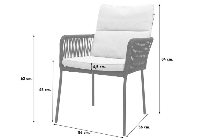 VDG Teresa dining rope tuinstoel - Black