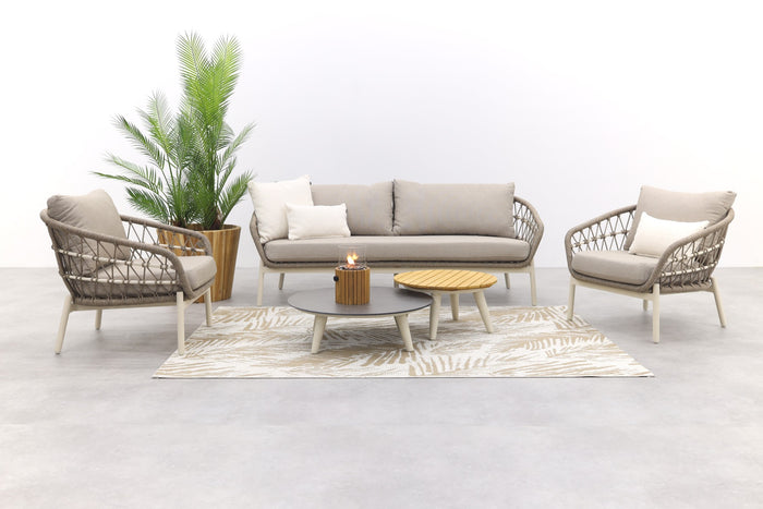 VDG Julia stoel bank loungeset - 5 delig - oyster