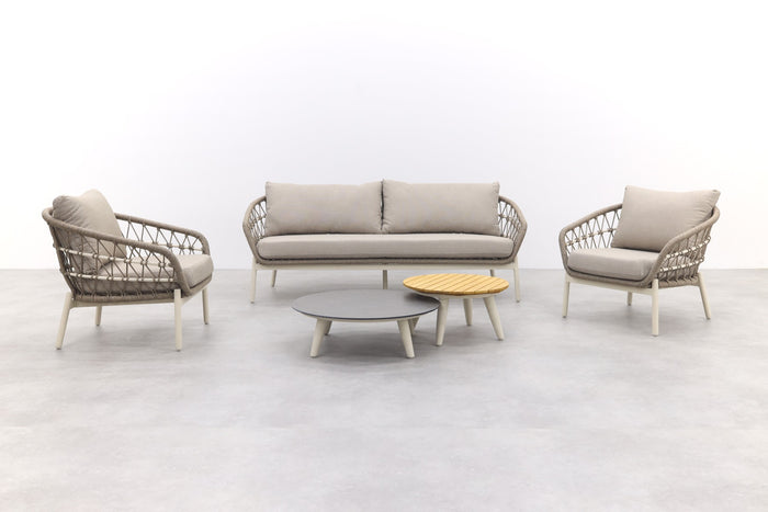 VDG Julia stoel bank loungeset - 5 delig - oyster