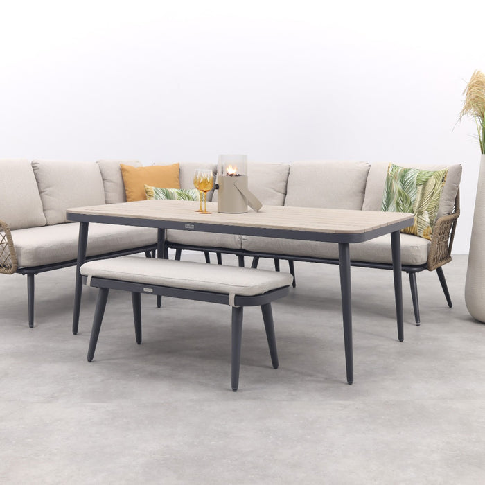 GI Allasio lounge-dining hoekset (6-delig) - Carbon black|Zand