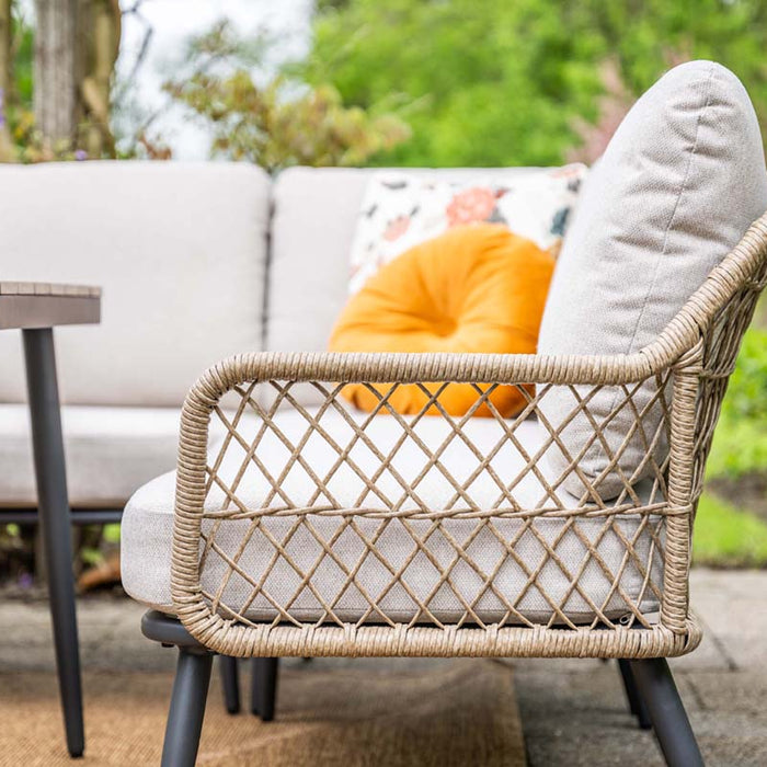 GI Allasio lounge-dining hoekset (6-delig) - Carbon black|Zand