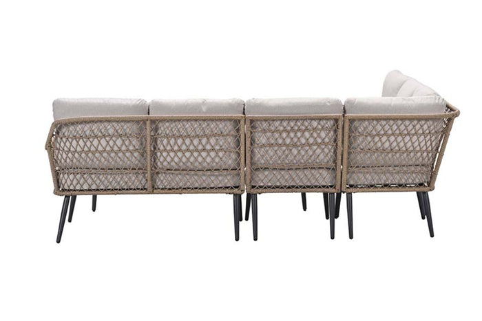 GI Allasio lounge-dining hoekset (5-delig) - Carbon black|Zand