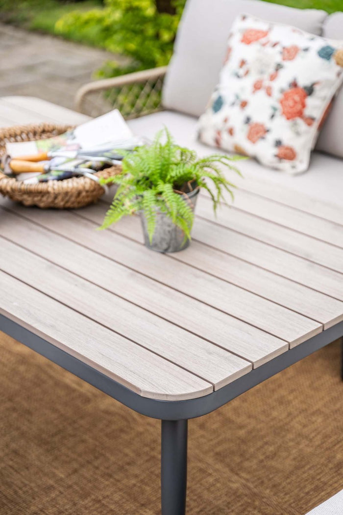 GI Allasio lounge-dining hoekset (5-delig) - Carbon black|Zand