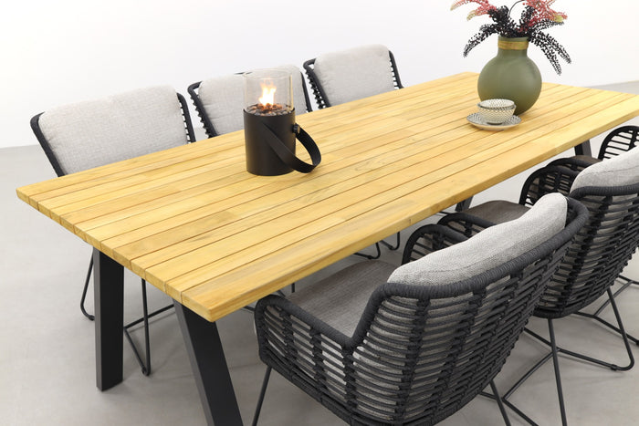 4 Seasons Fabrice Antraciet|Ambassador 240x100 cm. tuinset - 7 delig