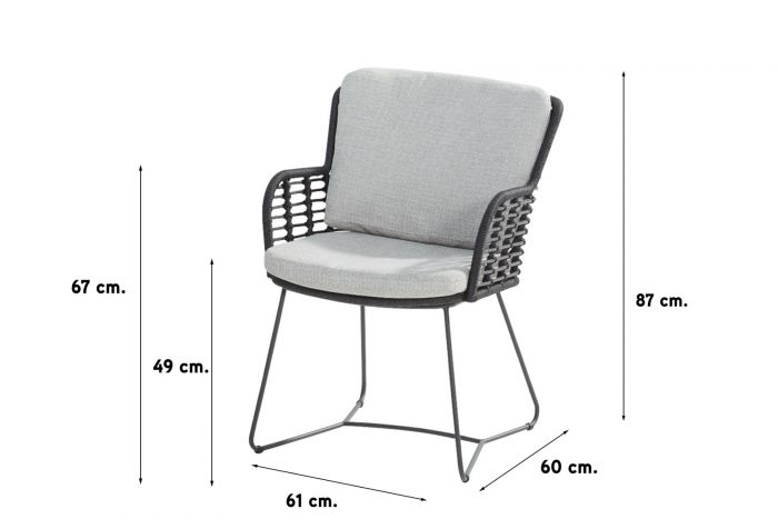 4 Seasons Fabrice Antraciet|Ambassador 240x100 cm. tuinset - 7 delig
