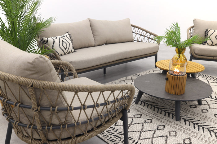 VDG Julia stoel bank loungeset - 5-delig - antraciet