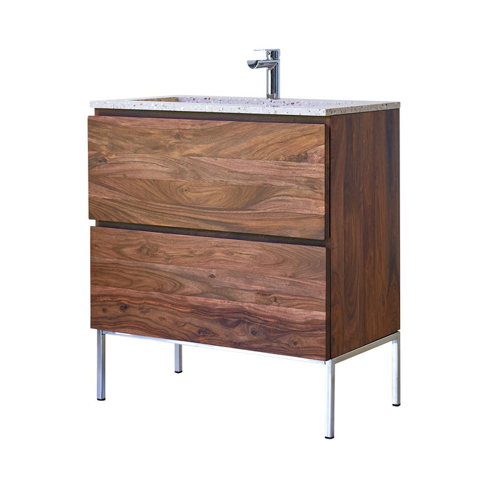 Tikamoon - Nova - Massief palissanderhouten en terrazzo premium badka…