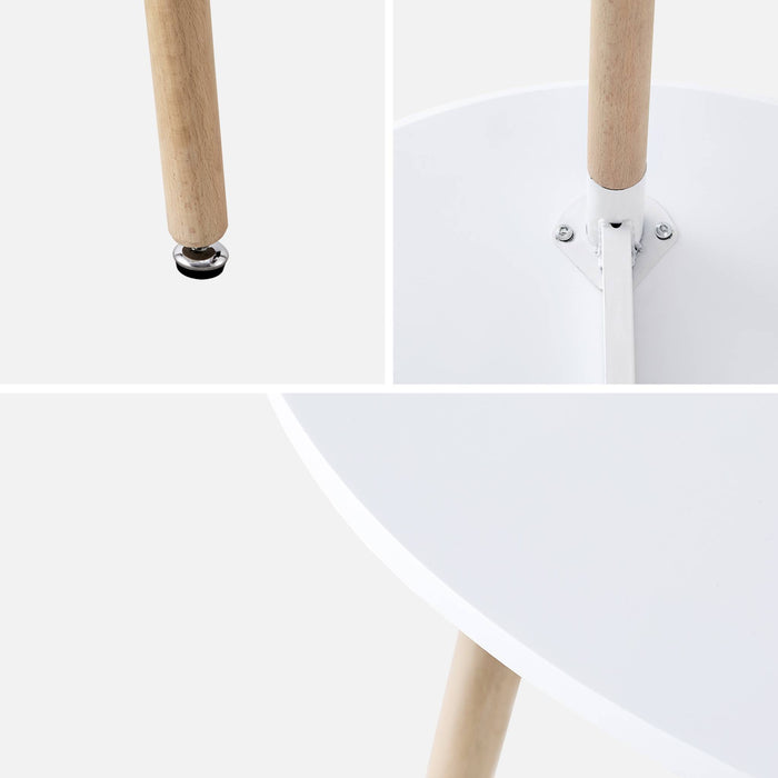 sweeek - Ronde Scandinavische eettafel in hout, 2 stoelen