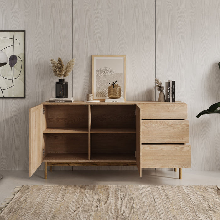 Meubella - Dressoir Storm - Eiken - 159 cm