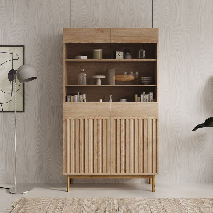 Meubella - Vitrinekast Storm - Eiken - 106 cm