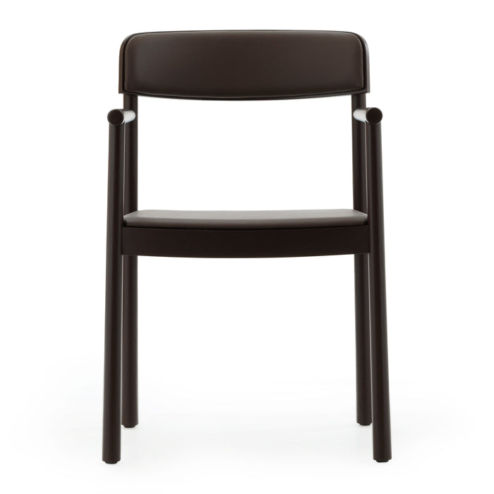 Normann Copenhagen Timb Eetkamerstoel met Armleuning - Leer - Bruin
