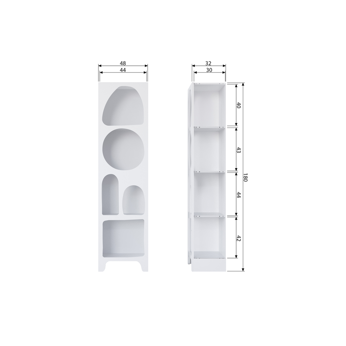 WOOOD Caz Vakkenkast - Plywood - Wit - 180x48x32