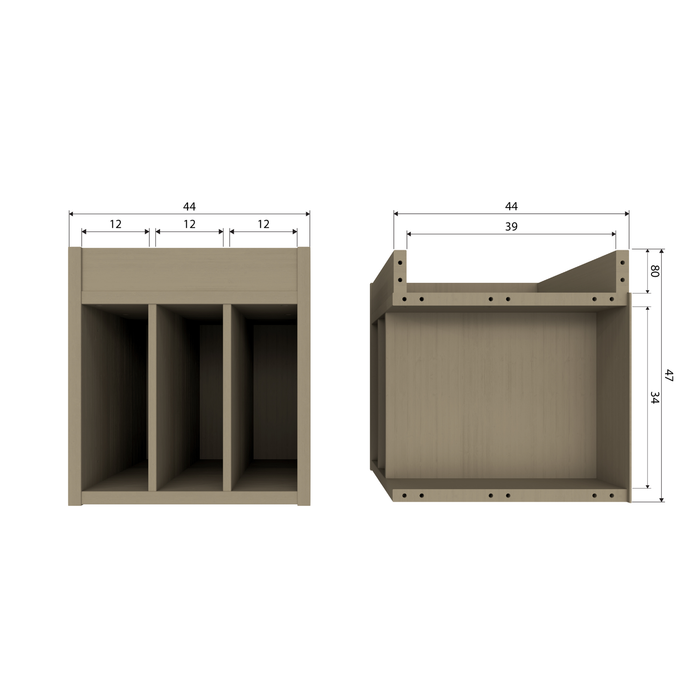 WOOOD Turner Platenkast - Grenen - Mud - 47x44x44