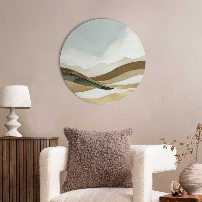 Reinders - Neutrale natuur - Glasschilderij Ø 50 cm - Beige