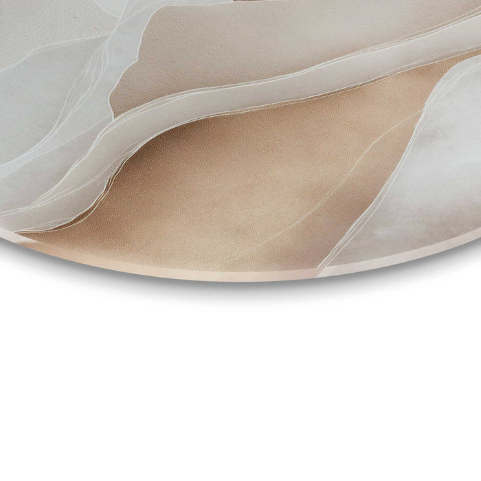 Reinders - Zon achter de bergen - Glasschilderij Ø 50 cm - Beige