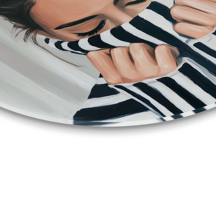 Reinders - Rustige sfeer - Glasschilderij Ø 50 cm - Zwart-Wit