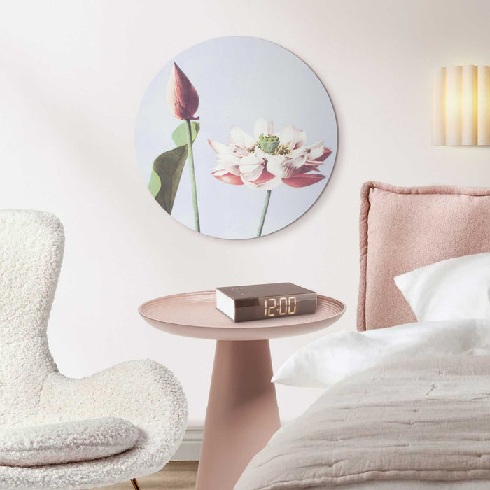 Reinders - Elegante Bloem - Glasschilderij Ø 50 cm - Roze