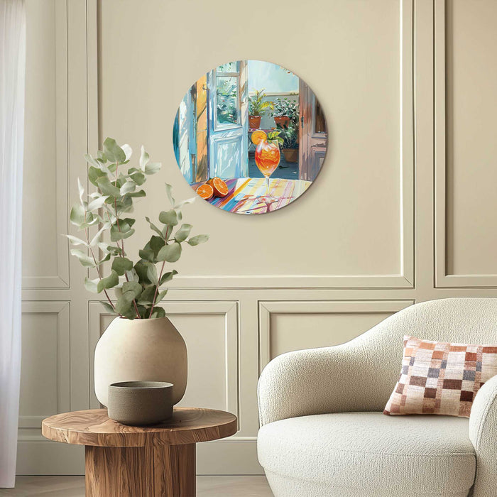 Reinders - Aperol in de zon - Glasschilderij Ø 50 cm - Bont