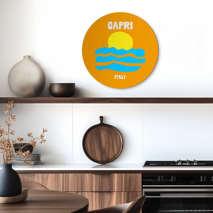 Reinders - Capri - Glasschilderij Ø 50 cm - Oranje