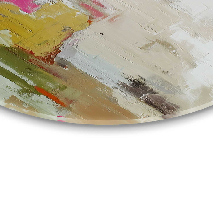 Reinders - Abstracte harmonie - Glasschilderij Ø 50 cm - Bont