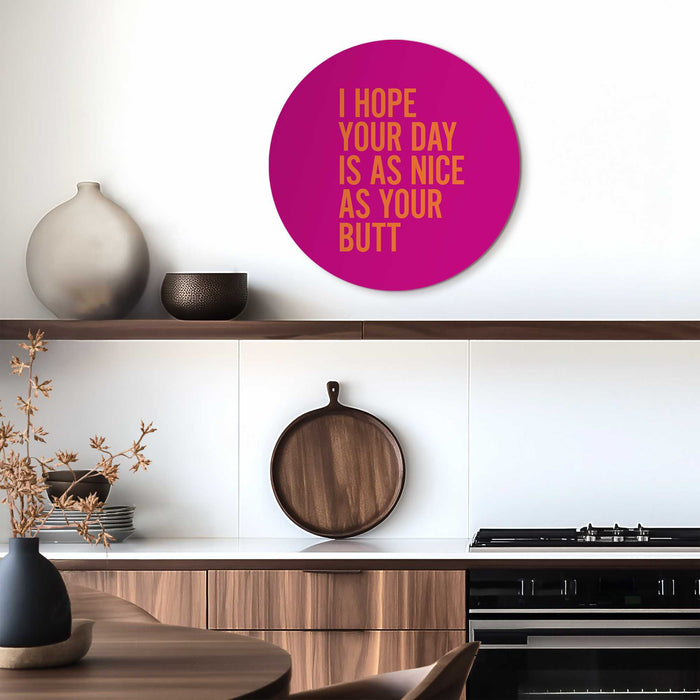 Reinders - Have a nice day - Glasschilderij Ø 50 cm - Roze