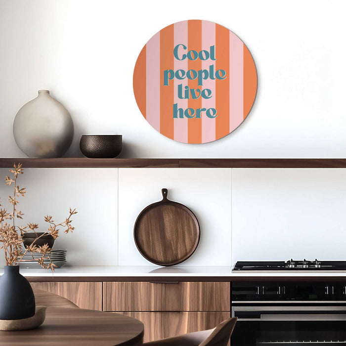 Reinders - Coole mensen - Glasschilderij Ø 50 cm - Oranje