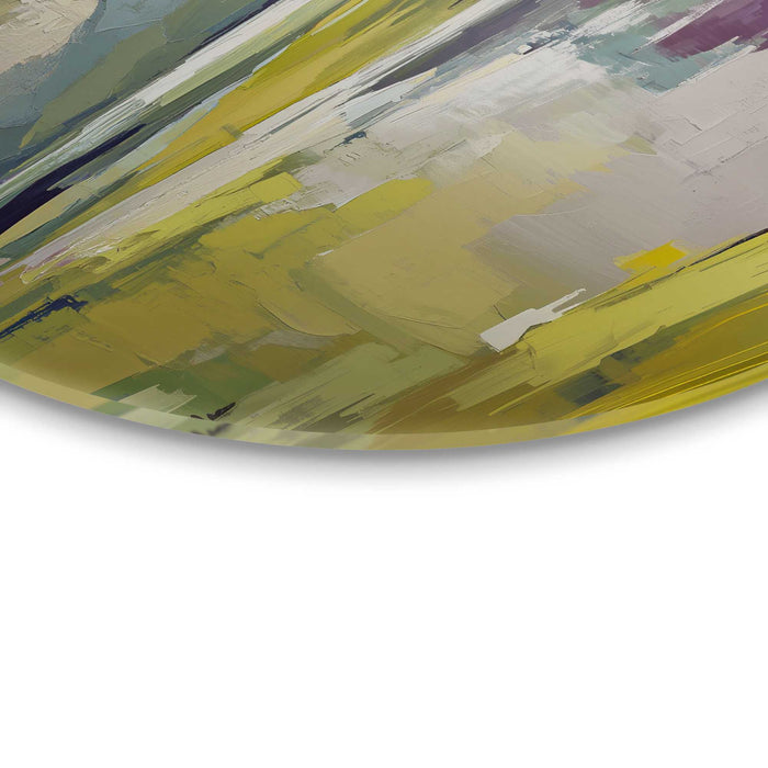 Reinders - Geschilderd landschap - Glasschilderij Ø 50 cm - Groen