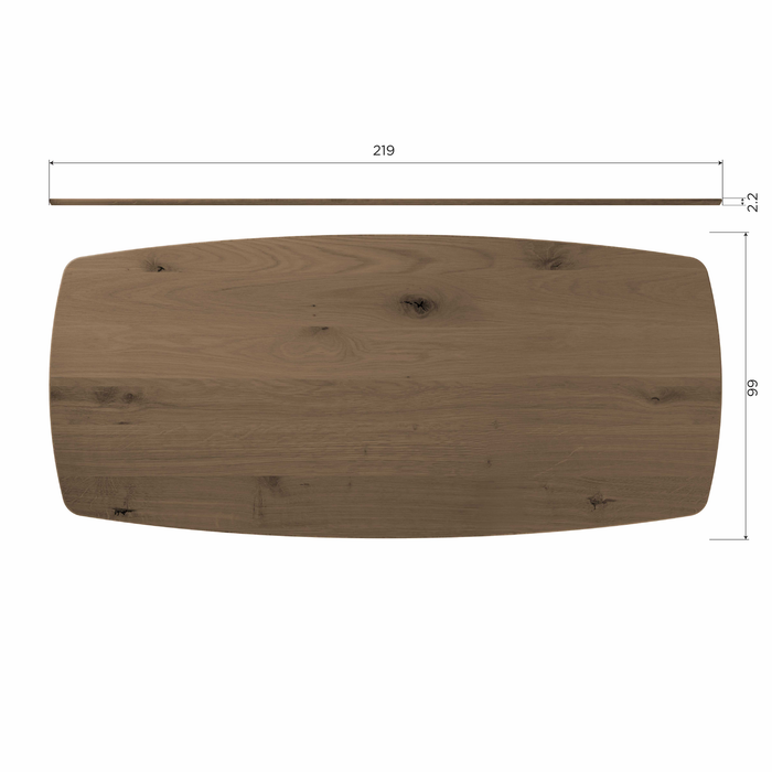 WOOOD Tablo Eettafel Deens Ovaal 220x100 - Eiken - Bruin