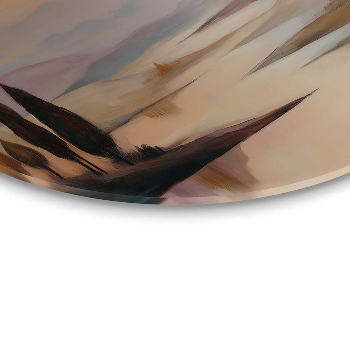 Reinders - Landschap II - Glasschilderij Ø 50 cm - Bruin