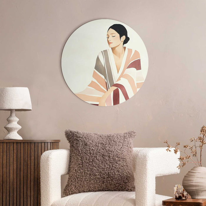 Reinders - Rustige elegantie - Glasschilderij Ø 50 cm - Beige